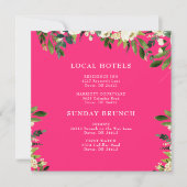 Cascading White Floral Hot Pink Square Insert Kaart (Voorkant)