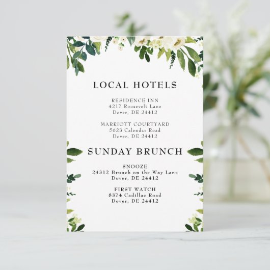 Cascading White Floral Small Insert Kaart (Staand voorkant)