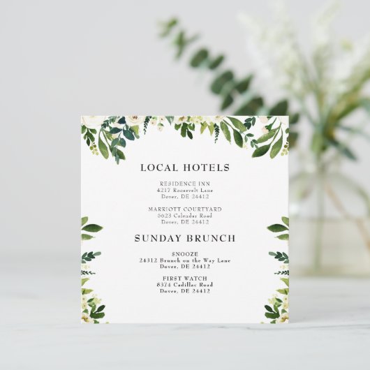 Cascading White Floral Square Kaart (Staand voorkant)