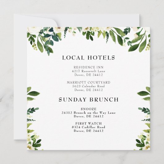 Cascading White Floral Square Kaart (Voorkant)