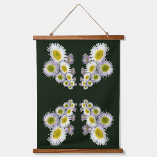 Cascading Wild Fleabane Daisies Abstract Hangend Wandkleed (Voorkant)