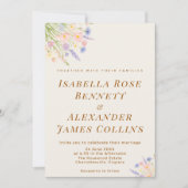 Cascading Wildflower Canopy Bouquet Pastel Wedding Kaart (Voorkant)