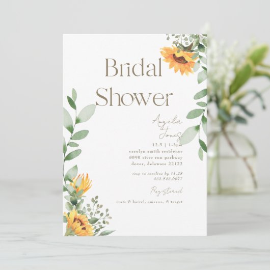 Cascading Zonnebloemen Groen Vrijgezellenfeest Kaart (Staand voorkant)