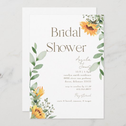 Cascading Zonnebloemen Groen Vrijgezellenfeest Kaart (Voorkant / Achterkant)