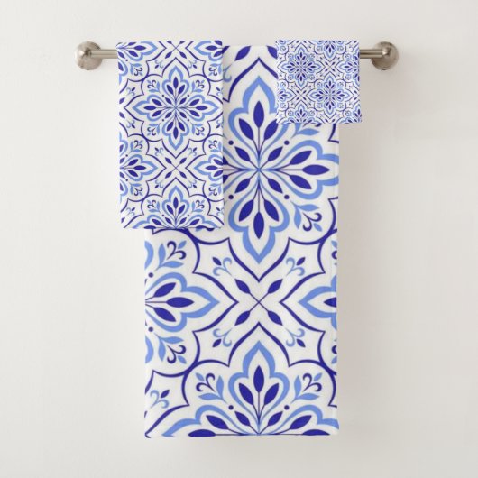 Cascais Elegance Delicate Blue Mediterranean Bad Handdoek (Insitu)
