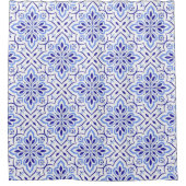 Cascais Elegance Delicate Blue Mediterranean Douchegordijn (Voorkant)