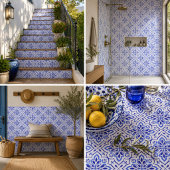Cascais Elegance Delicate Blue Mediterranean Tegeltje