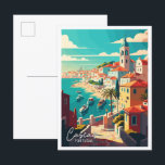 Cascais Portugal Art vintage reisillustratie Briefkaart<br><div class="desc">Cascais Portugal Art vintage reisplaats illustratie</div>