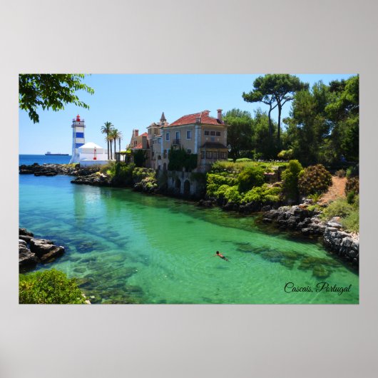 Cascais Portugal Farol Santa Marta Poster (Voorkant)