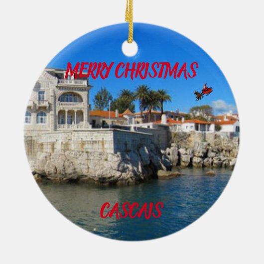 Cascais, Portugal Panoramisch Ornament (Achterkant)