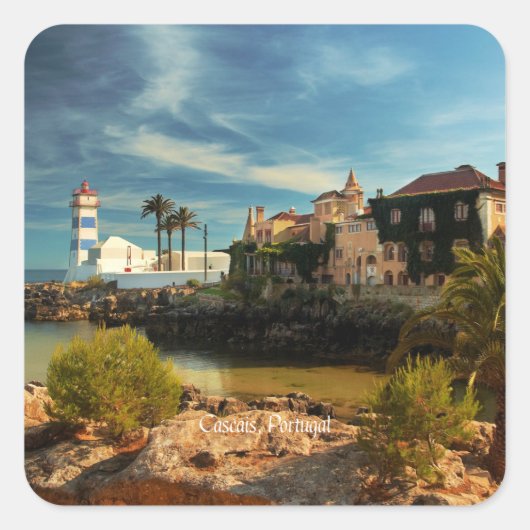Cascais, Portugese picturesque landschap Vierkante Sticker (Voorkant)