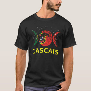 Cascais Portugese Stad Retro Portugal Vlag T-shirt