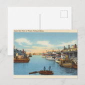 Casco Bay Fleet, Wharf, Portland, Maine Briefkaart (Voorkant / Achterkant)