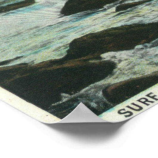 Casco Bay, MaineSurf and Beach Rocks Poster (Hoek)