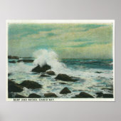 Casco Bay, MaineSurf and Beach Rocks Poster (Voorkant)