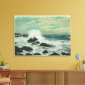 Casco Bay, MaineSurf en Beach Rocks Canvas Afdruk (Insitu (Woonkamer))