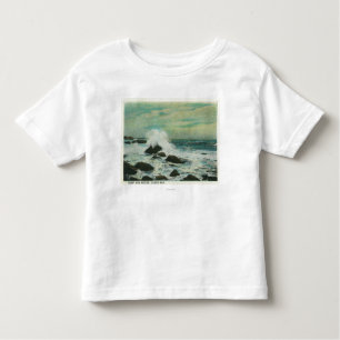 Casco Bay, MaineSurf en Beach Rocks Kinder Shirts