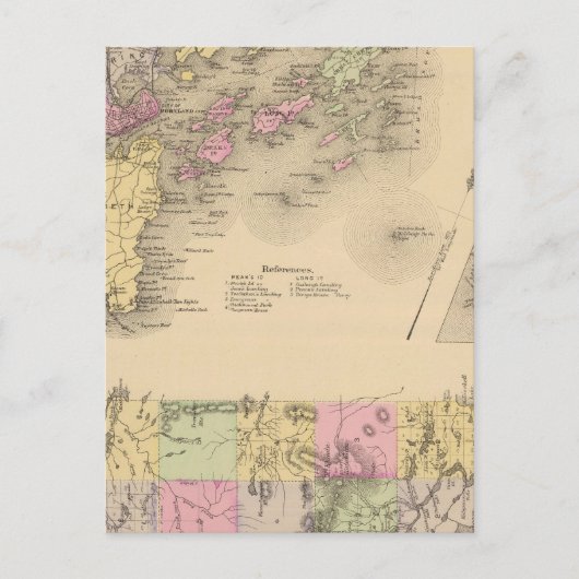 Casco Bay Map Briefkaart (Voorkant)