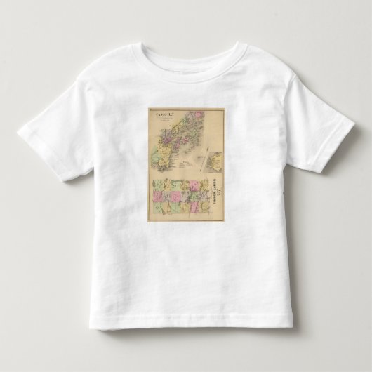 Casco Bay Map Kinder Shirts (Voorkant)