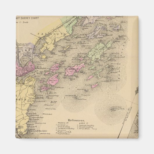 Casco Bay Map Magneet (Voorkant)