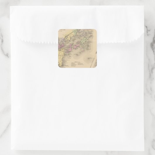 Casco Bay Map Vierkante Sticker (Tas)