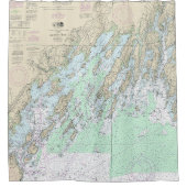 Casco Bay nautische kaart 13290 Douchegordijn (Voorkant)