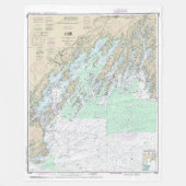 Casco Bay nautische kaart 13290 Fleece Deken (Voorkant)