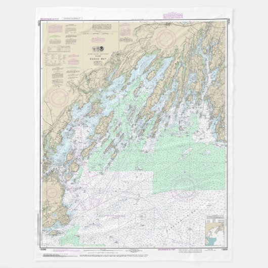 Casco Bay nautische kaart 13290 Fleece Deken (Voorkant)