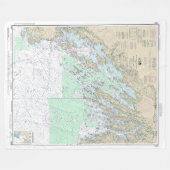 Casco Bay nautische kaart 13290 Fleece Deken (Voorkant (Horizontaal))