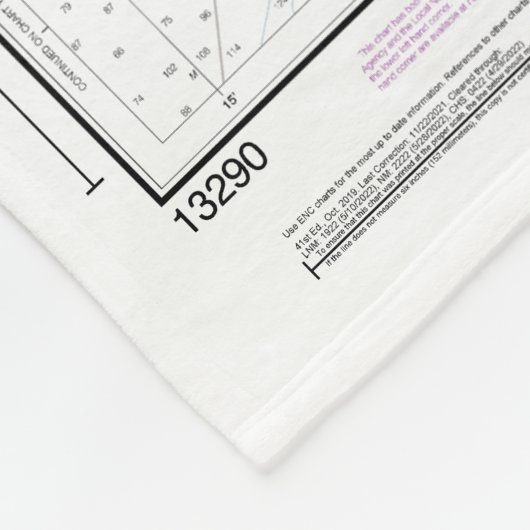 Casco Bay nautische kaart 13290 Fleece Deken (Hoek)