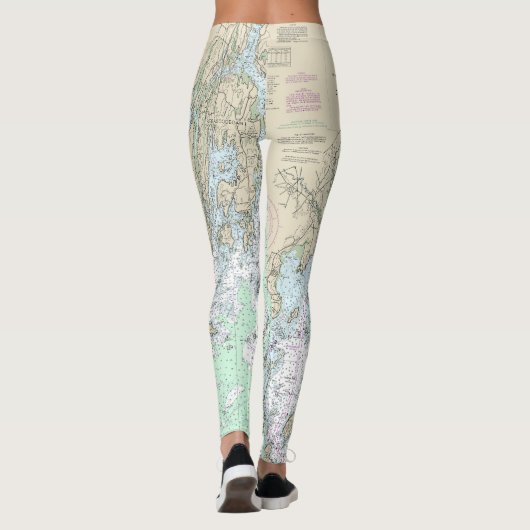 Casco Bay nautische kaart 13290 Leggings (Achterkant)