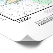 Casco Bay nautische kaart 13290 Poster (Hoek)
