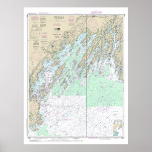 Casco Bay nautische kaart 13290 Poster