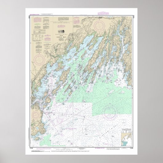 Casco Bay nautische kaart 13290 Poster (Voorkant)