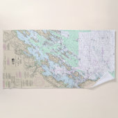 Casco Bay nautische kaart 13290 Strandlaken (Voorkant)