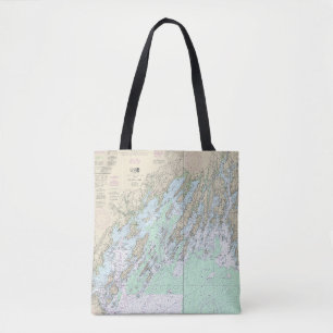 Casco Bay nautische kaart 13290 Tote Bag