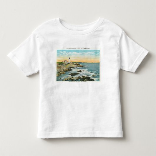 Casco Bay Uitzicht van de hoofdvuurtoren van Portl Kinder Shirts (Voorkant)