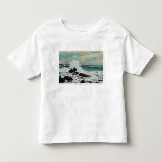 Casco Bay Uitzicht van het Surf en Rocks Kinder Shirts (Voorkant)
