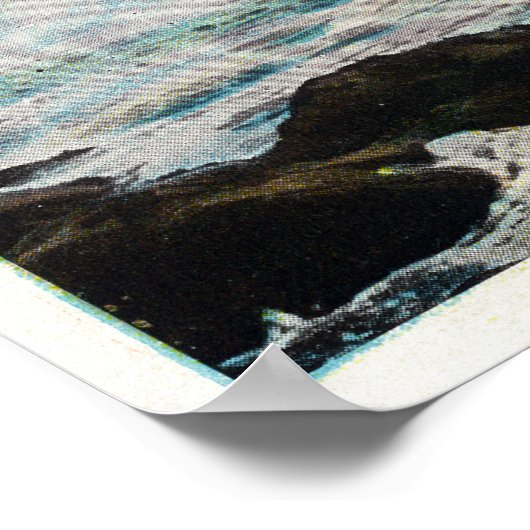 Casco Bay Uitzicht van het Surf en Rocks Poster (Hoek)