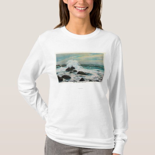 Casco Bay Uitzicht van het Surf en Rocks T-shirt (Voorkant)