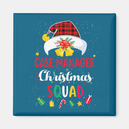 Case Manager Christmas Squad Santa Hat Matching Pr Magneet (Voorkant)