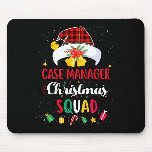 Case Manager Christmas Squad Santa Hat Matching Pr Muismat (Voorkant)