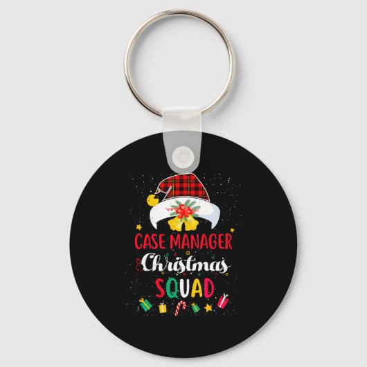 Case Manager Christmas Squad Santa Hat Matching Pr Sleutelhanger (Voorkant)