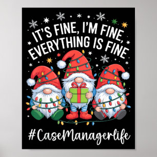 Case Manager Dwerg Alles Is Goed Grappige Kerstmis Poster