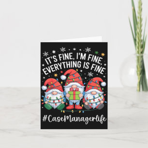 Case Manager Gnome Alles Is Goed Grappige Kerstmis Kaart