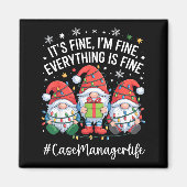 Case Manager Gnome Everything Is Fine Funny Christ Magneet (Voorkant)