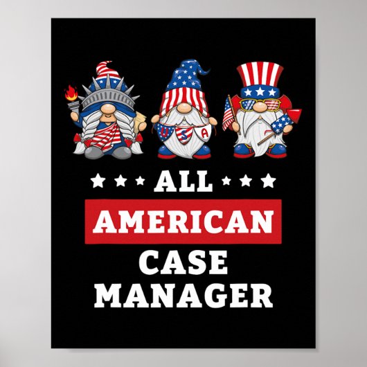 Case Manager Kabouters 4 juli Amerikaanse vlag VS  Poster (Voorkant)