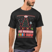 Case Manager Nurse Crew Christmas Tree Stethoscope T-shirt (Voorkant)