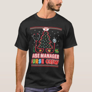 Case Manager Nurse Crew Christmas Tree Stethoscope T-shirt