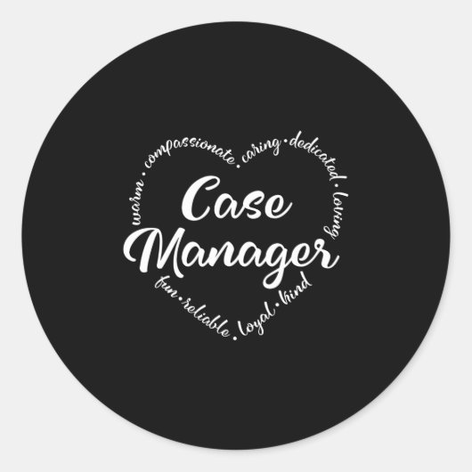Case Manager, Social worker Outcomes Ronde Sticker (Voorkant)